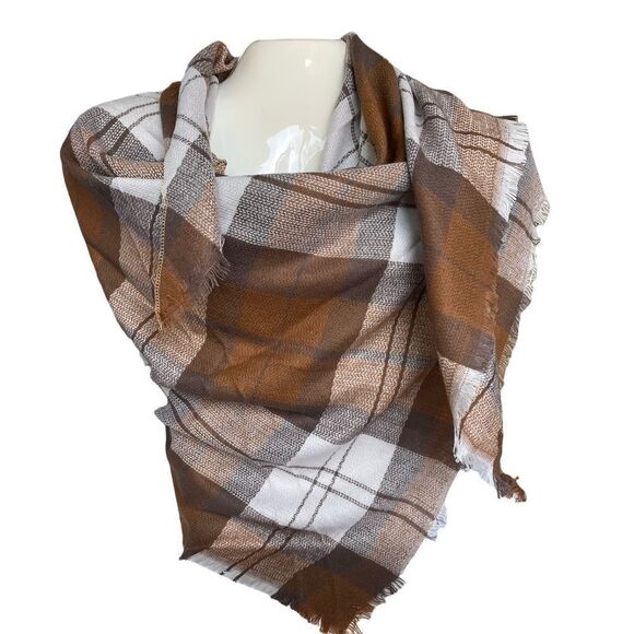 MULTI SEASON OVERSIZED PLAID BLANKET SCARF - Picture 1 of 3